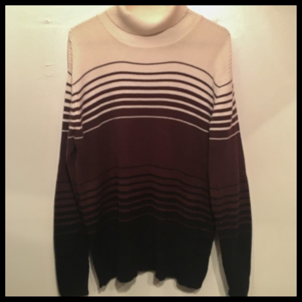 Apostrophe 100% cotton striped turtleneck sweater
